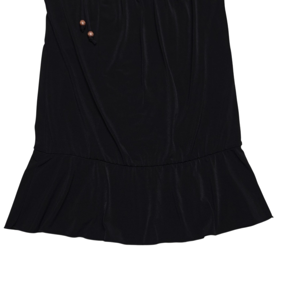 Vintage BCX Top Womens Medium Black Y2K Peplum Cami Beaded Strap V Neck USA Boho - Picture 7 of 12